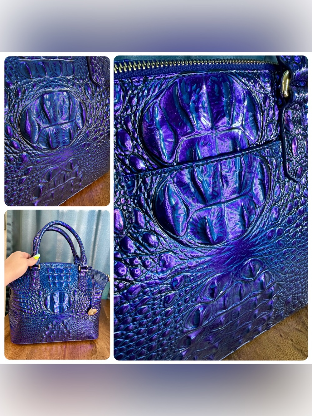 Brahmin GUC Md Duxbury - Neptune - Iridescent Blue & Purple - HTF, RARE - Picture 12 of 16